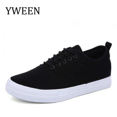 YWEEN Men's Sneakers Lace-Up Classic Style Breathable Canvas Shoes Men Vulcanized Shoes