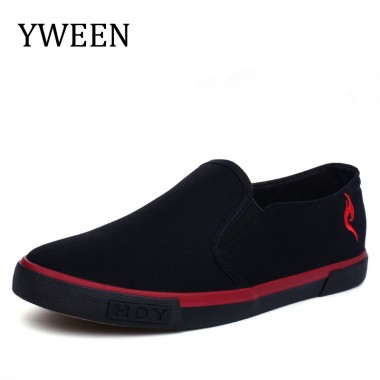 YWEEN Brand Men Canvas Shoes Spring and Autumn Slip On Sneaker Shoes Fashion Vulcanized Shoes
