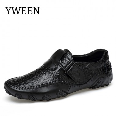 YWEEN big size 38-48 slip on casual men loafers spring and autumn mens moccasins shoes Split leather men's Driving shoes
