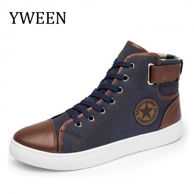 YWEEN Fashion Sneakers For Men Classic Lace-up High Style Vulcanized Flat With Casual Shoes