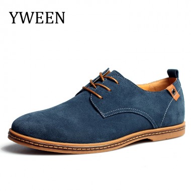 YWEEN Top Fashion Casual Shoes For Men Spring and Summer Nubuck Leather Flock Promotion Oxford Derby Shoes Large size