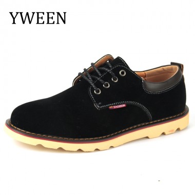 YWEEN Spring Autumn Man Casual Shoes Fashion Trend Rubber Flat Lace-up Style Suede Men Shoes Large size Hot Sale