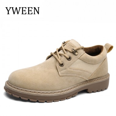 YWEEN New Spring Casual Shoes Men Hard-Wearing Solid Lace-up Shoes Man Fashion Flat With Shoe