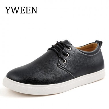 YWEEN Men Casual Shoes Spring Autumn Top Fashion Style Split Leather Man Flat Leisure Shoes Large Size