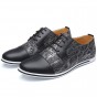 YWEEN Men's Casual Shoes Big Size EUR 50 Lace-Up Style Mixed Colors Fashion Oxford Dress Flat Shoes