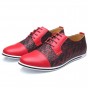 YWEEN Men's Casual Shoes Big Size EUR 50 Lace-Up Style Mixed Colors Fashion Oxford Dress Flat Shoes