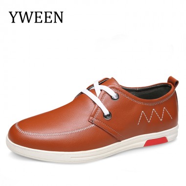 YWEEN Drop shipping Men's Casual Shoes Men Breathable Leather Driving Shoes Man Flats