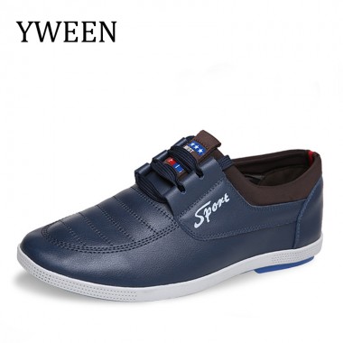 YWEEN Top quality Men's Casual Shoes Men Breathable Leather Driving Shoes Man Flats