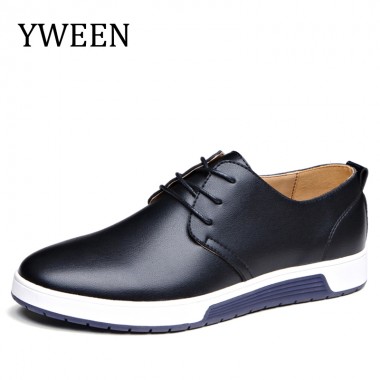 YWEEN 2018 Summer Casual Shoes Men's Luxury Leather Shoes Man Breathing Holes Oxford Flats Big Size Leisure Shoes