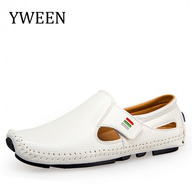 YWEEN Brand Leather Mens Shoes Spring Summer Breath Men Luxury Driving Shoes Slip On Men Loafers Size Eur38-eur47