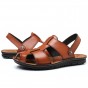 YWEEN Men's Leather Sandals Men Anti-Slip Beach Shoes Man Slippers Big Size 38-47