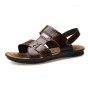 YWEEN Brand Summer Men Sandals Split Leather Men Beach Sandals Men Casual Shoes Flip Flops