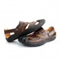 2018 summer mens leather sandals outdoor casual men leather Slippers for men Men Beach shoes