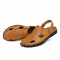 YWEEN Brand Men's Sandals Split Leather Man Beach Sandals Men Casual Shoes Flip Flops Men Slippers