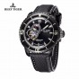 Reef Tiger/RT Men's Dive Watch with Date Super Luminous Skeleton Automatic Watches with Nylon Band RGA3039