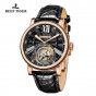 Reef Tiger/RT Luxury Casual Watches for Men Rose Gold Alligator Strap Tourbillon Automatic Watches RGA1999