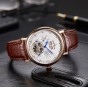 Reef Tiger/RT Top Brand Luxury Tourbillon Watches for Men Functional Watch Brown Leather Strap Automatic Wrist Watch RGA1903