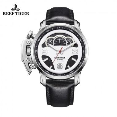 Reef Tiger/RT Top Brand Mens Sport Watches Steel Water Resistant Watches Chronograph Stop Watches Masculino Relojes RGA2105