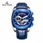 Reef Tiger/RT Top Brand Sport Watch for Men Luxury Blue Watches Leather Strap Waterproof Watch Relogio Masculino RGA3363