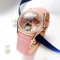 Reef Tiger/RT Womens Luxury Fashion Watches Diamond Automatic Tourbillon Watch Leather Strap Watch Relogio Feminino RGA7105