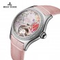 Reef Tiger Diamonds Fashion Watches Women Steel Genuine Leather Strap Automatic Analog Watches Waterproof RGA7105