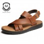 Maden Brand Summer New Mens Sandals Handmade Rome Style Genuine Leather Casual Shoes Top Quality Open toed Fashion Beach Shoes