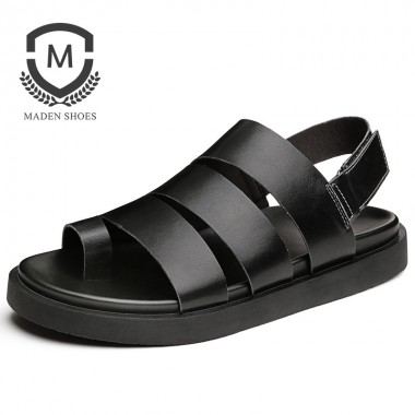 Maden 2018 Summer Mens sandals Handmade Rome Style Breathable Casual Shoes Top Quality Genuine Leather Beach Shoe