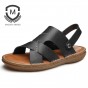 Maden 2018 Summer New Mens sandals Handmade Fashion Genuine Leather Breathable Slipper Top Quality Open-toed Casual Sandal