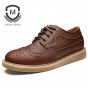 Maden Brand 2018 Spring Shoes Hot  Casual  Brown Fashion Mens Shoes Brooker High Quality Oxfords Handmade Top Genuine Male Shoe