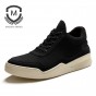 Maden 2018 Mens Casual Shoes Suede Leather Height Increasing Breathable Platform Shoe Spring Lace Up Black Flat Sneaker