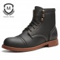 Maden Brand 2018 New Men Martin Boots Comfortable High Quality Leather Boots British Style Heighten Fashion Brown Tooling Boots