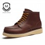 Maden Martin Boots Men Height Increasing Brown High Quality Leather Tooling Boots Man Fashion Lace Up Luxury Mens Casual Shoes