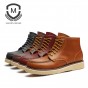 Maden Martin Boots Men Height Increasing Brown High Quality Leather Tooling Boots Man Fashion Lace Up Luxury Mens Casual Shoes