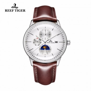 Reef Tiger/RT Brand Designer Casual Watches for Men Luminous Analog Watches Stainless Steel Mechanical Watches RGA1653