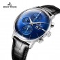 Reef Tiger/RT Luxury Watch Men Roles Automatic Blue Dial Dual Calendar Business Dress Wrist Watch Leather Strap RGA1699