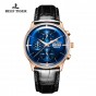 Reef Tiger/RT Luxury Watch Men Roles Automatic Blue Dial Dual Calendar Business Dress Wrist Watch Leather Strap RGA1699