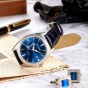 Reef Tiger/RT Top Brand Luxury Blue Watch Men Dress Watch Leather Strap Analog Automatic Watches Relogio Masculino Gift RGA1616