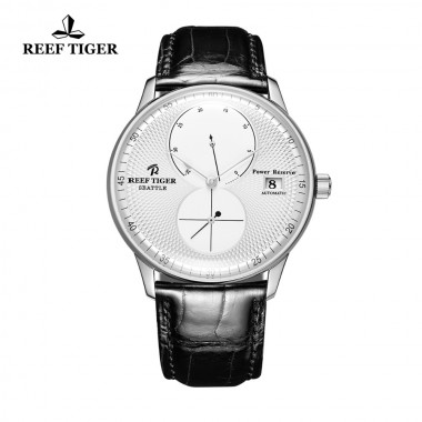 Reef Tiger/RT Designer Watches for Men Luxury Automatic Watches Steel Brown Leather Strap Watches Relogio Masculino RGA82B0