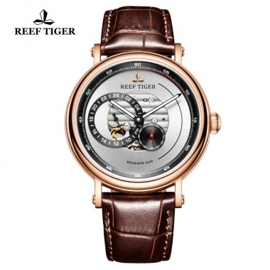 Reef Tiger/RT 2018 Fashion Design Watch Men Luxury Rose Gold Miyota Automatic Watch Shockproof Waterproof Watch Relogio RGA1617