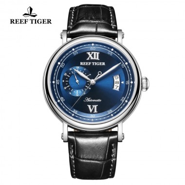 Reef Tiger/RT Luxury Casual Watch for men Stainless Steel Blue Fashion 2018 Mechanical Watches Big Date reloj hombre RGA1617-2