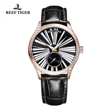 Reef Tiger/RT New Fashion Brand Rose Gold Watch for Women Luxury Casual Automatic Watches Relogio Feminino RGA1561