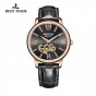 2018 New Reef Tiger/RT Luxury Fashion Lady Watches Black Dial Diamond Watch Genuine Leather Strap Montre Femme RGA1580