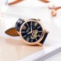 2018 New Reef Tiger/RT Luxury Fashion Lady Watches Black Dial Diamond Watch Genuine Leather Strap Montre Femme RGA1580
