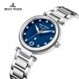 Reef Tiger/RT 2019 Fashion Ladies Watch Blue Dial Steel Bracelet Watches Sapphire Glass Automatic Watch for Women RGA1590