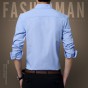 Cotton Business Office Shirts Work Dress Shirt Men Solid Fashion Brand Social Shirts Slim Fit Casual Men Shirt Plus Size 842
