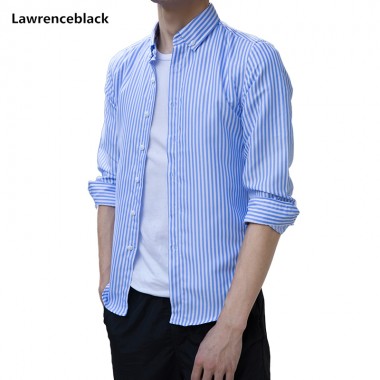 Lawrenceblack Brand mens shirts fashion 2018 brand clothing turn down collar causal shirts for men camisa social masculina 1011