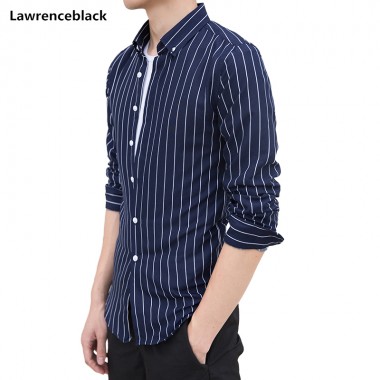 Lawrenceblack Brand Men's Long sleeve Senior Dyed shirt high quality spring autumn turn down collar causal shirts for men 1009