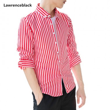 Lawrenceblack Brand Classic Striped Men Dress Shirt Long Sleeve Shirts Male Casual Shirts camisa masculina men shirt summer 1007