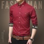 Long Sleeve Men Shirt Solid Mens Dress Shirts Cotton Brand Clothing Camisa Social Masculina Plus Size Leisure Chemise Homme 846