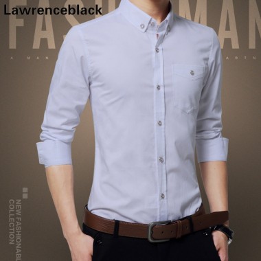 Business Dress Shirt Work Shirts Fashion Brand Fashion Casual Long Sleeved Slim Fit Men Shirts Social Men Clothes Mens Shirt 849